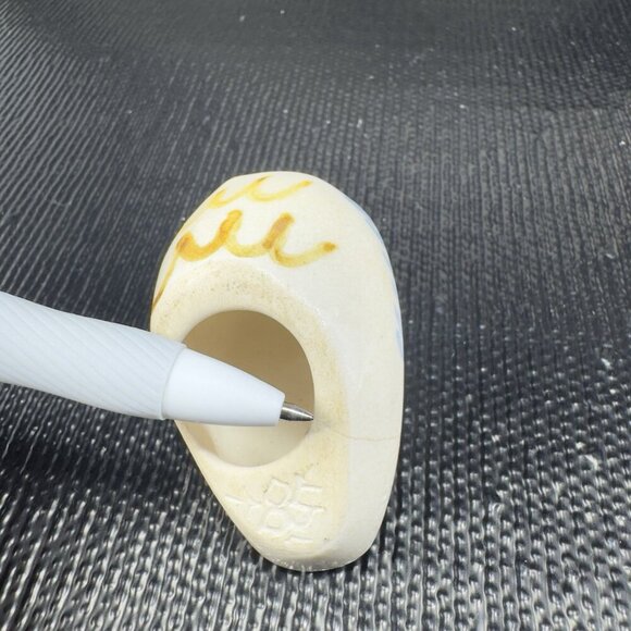 Vintage Hand Made Folk Art Stoneware Pottery Little Bird Figurine Artist Marked - Picture 5 of 11